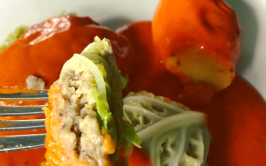 Wirsing-Roulade mit Hirse